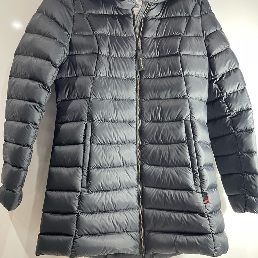 BNWT Woolrich light puffer hoodie Small black - Picture 8 of 12